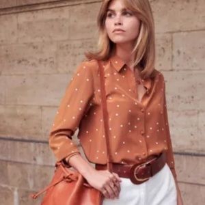 Sezane Pierro shirt ocher pea